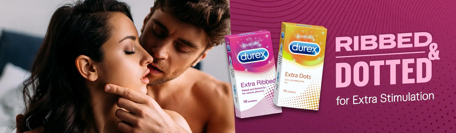 Ribbed & Dotted Condoms Combo for Extra Stimulation | Durex India