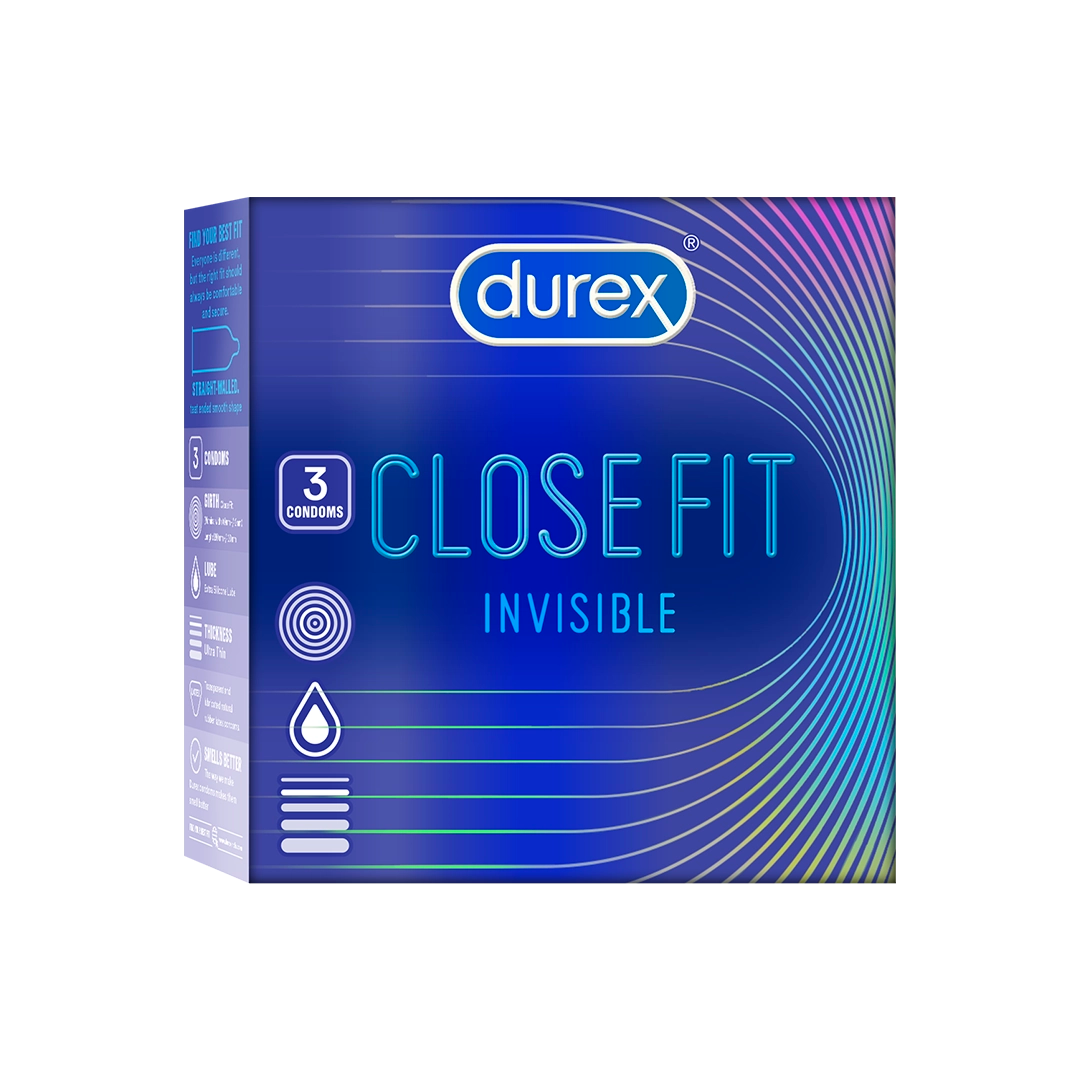 Durex Close Fit Invisible - 3 Condoms (Pack of 1)