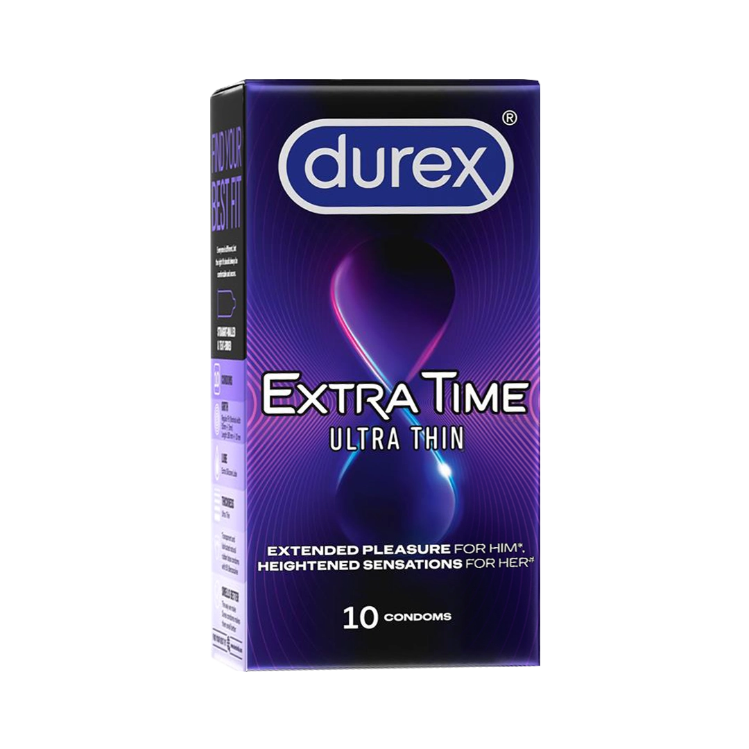 Durex Extra Time Ultra Thin Condoms - 10 Condoms (Pack of 1)