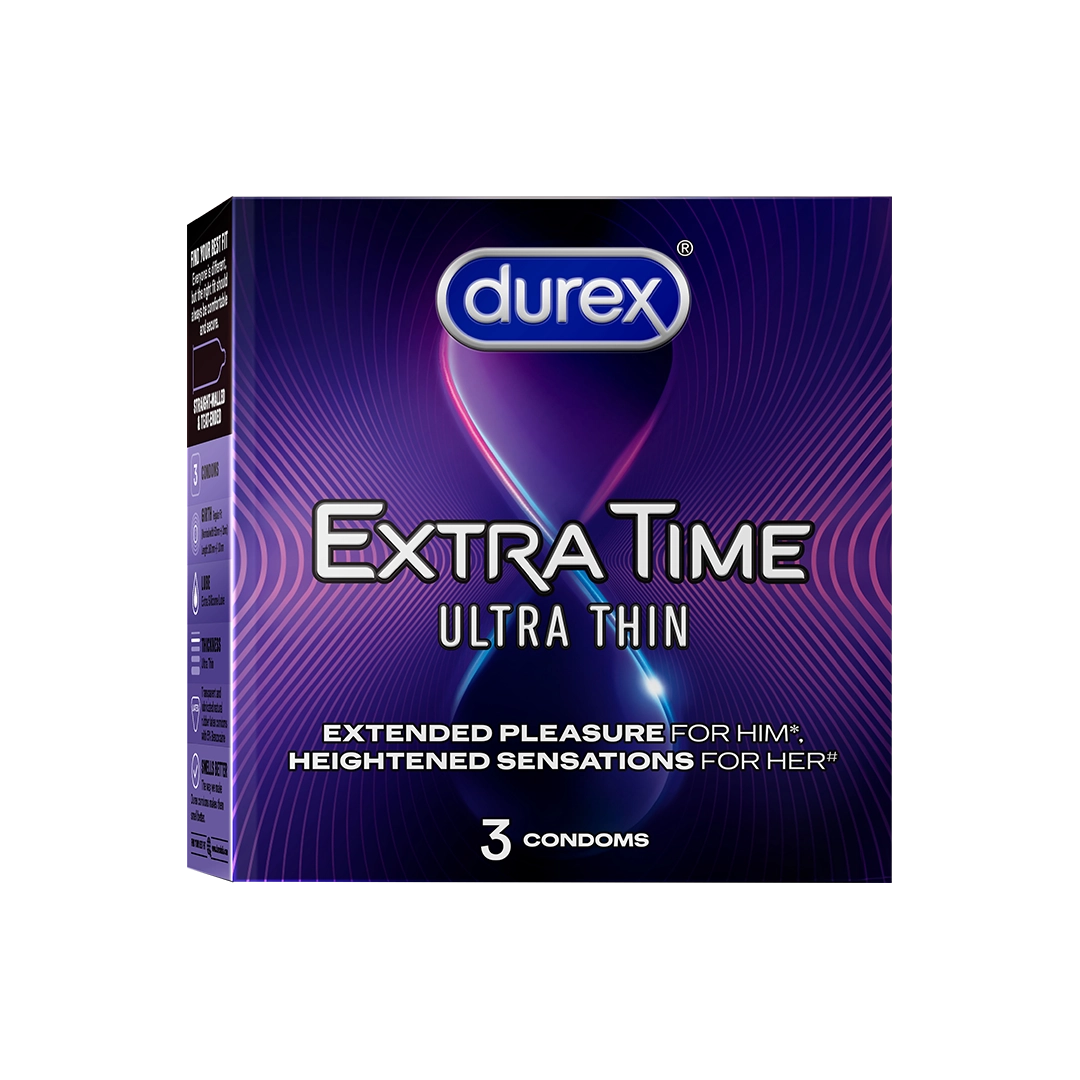 Durex Extra Time Ultra Thin Condoms - 3 Condoms (Pack of 1)