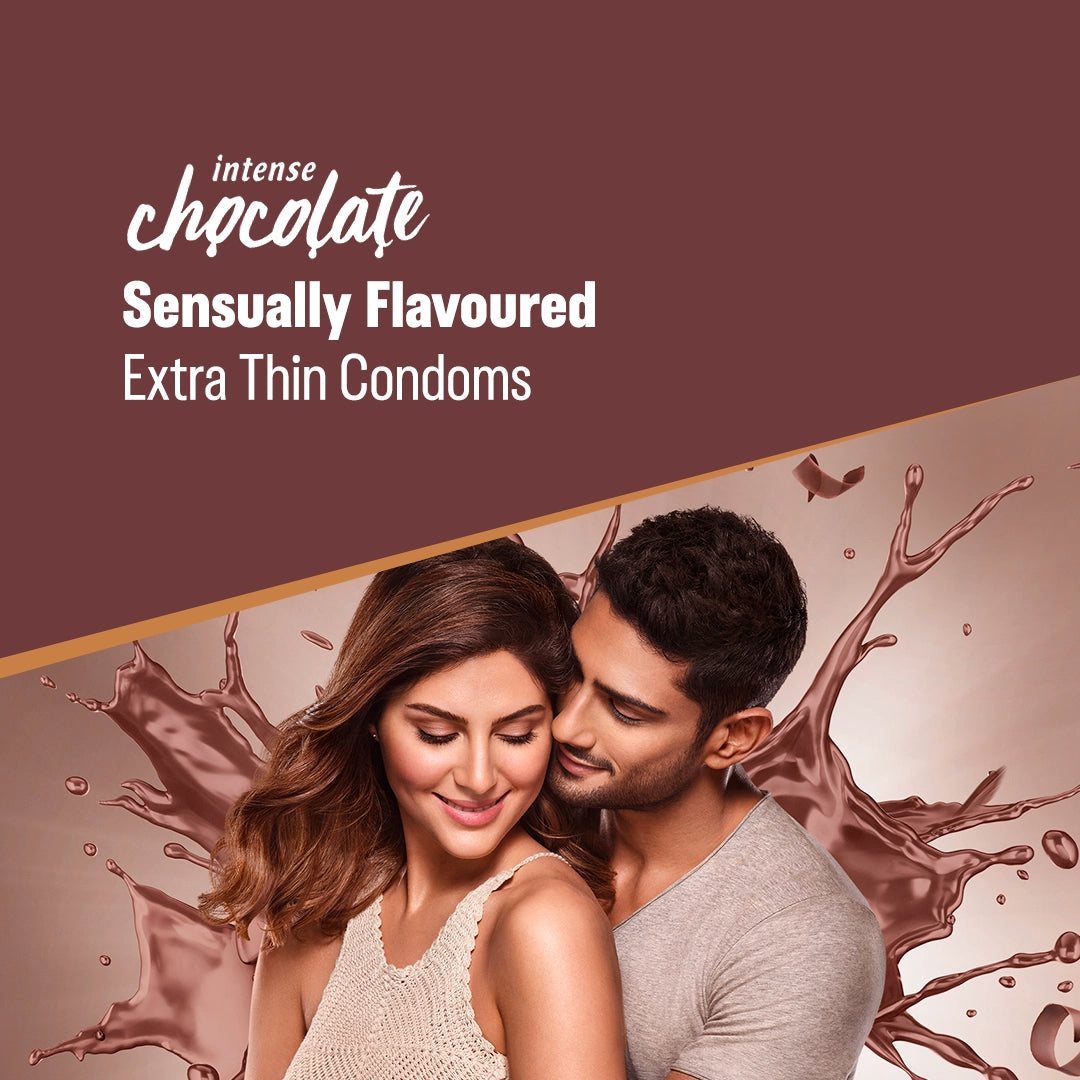 Durex Extra Thin Intense Chocolate Flavoured - 3 Condoms, (1 Pack of 3s)