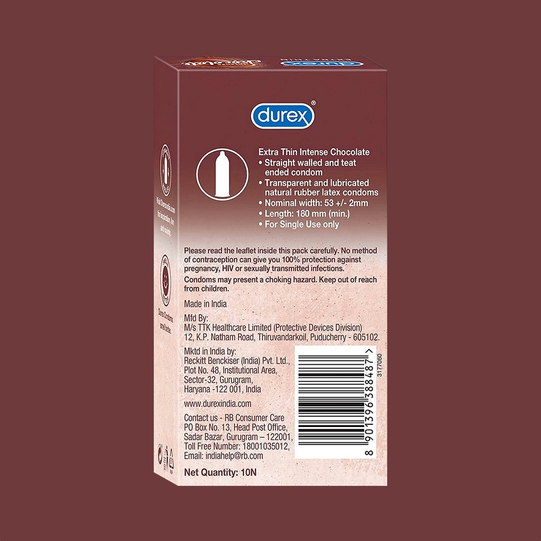 Durex Intense Chocolate Flavoured - 36 Condoms, 12s(Pack of 3)