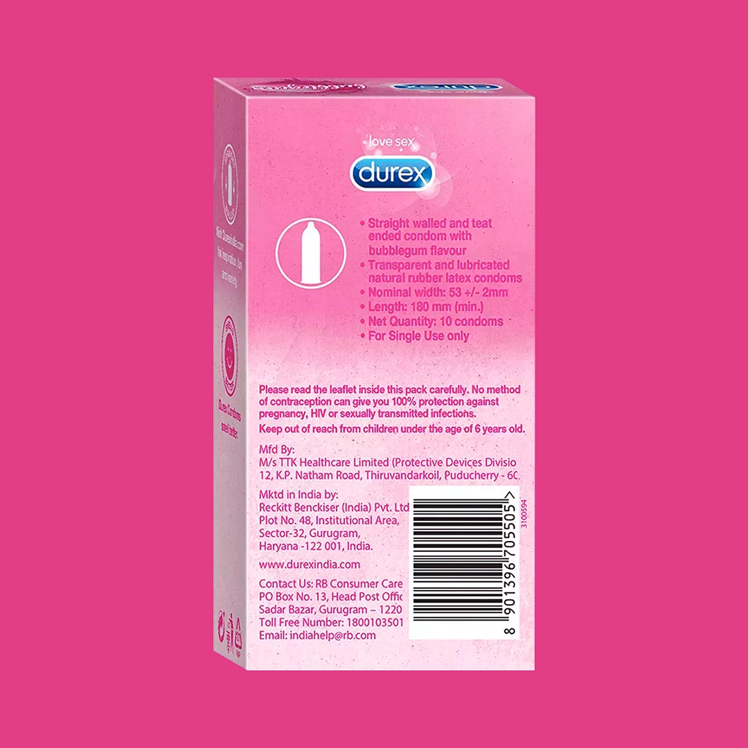 Durex Bubblegum Flavoured - 24 Condoms, 12s(Pack of 2)