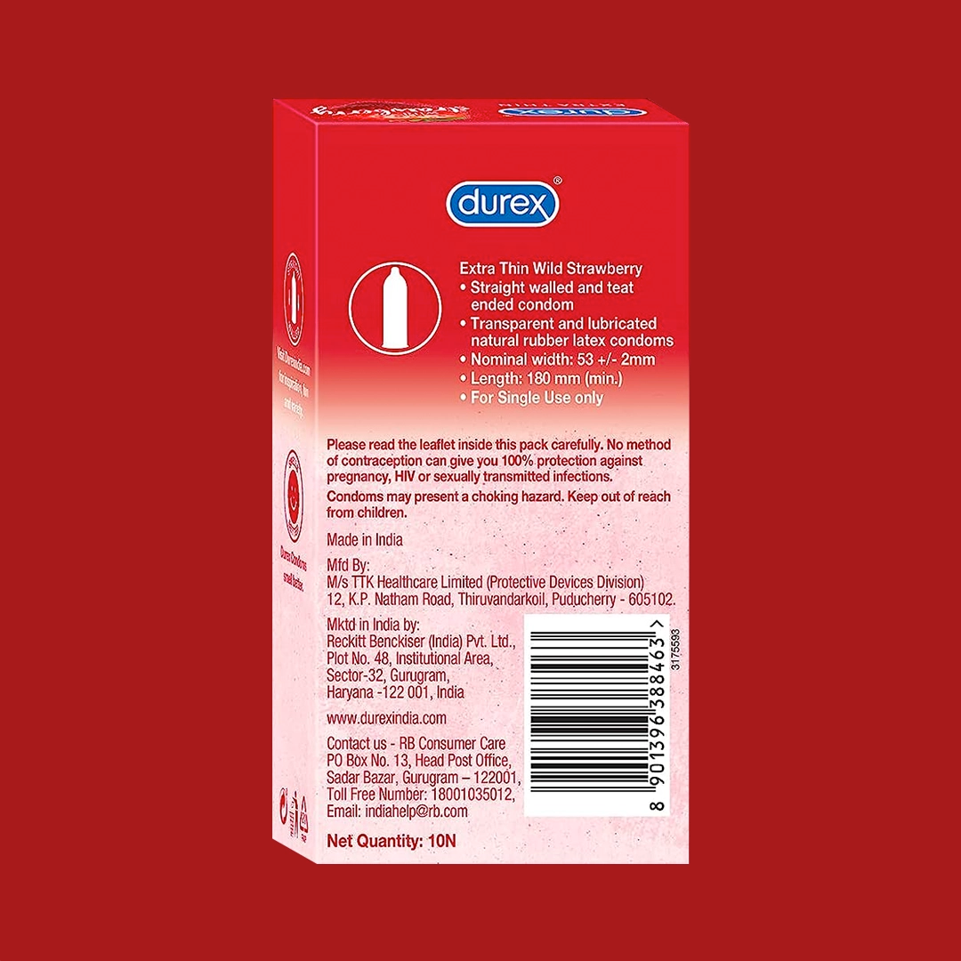 Durex Wild Strawberry - 36 Condoms, 12s(Pack of 3)