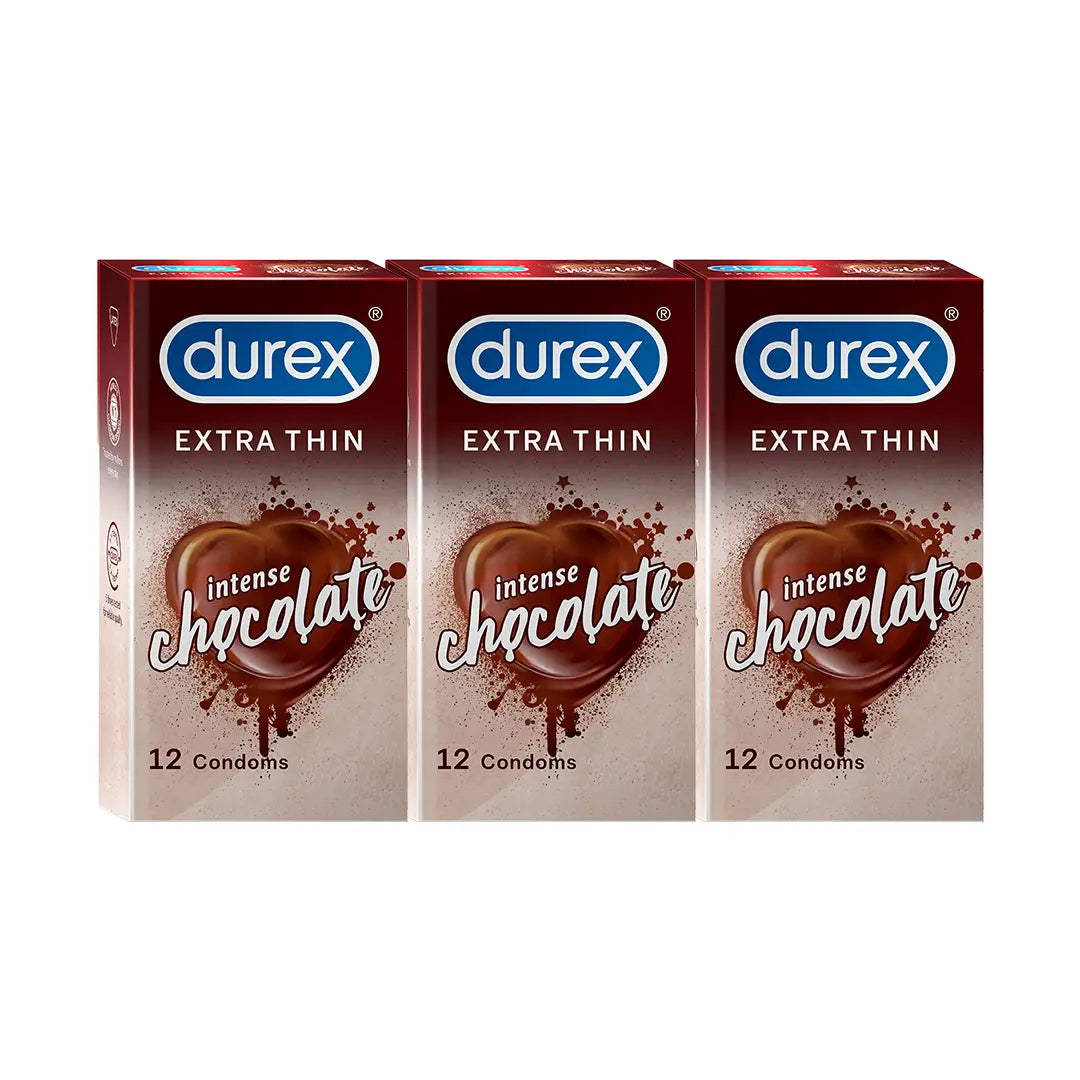 Durex Intense Chocolate Flavoured - 36 Condoms, 12s(Pack of 3)