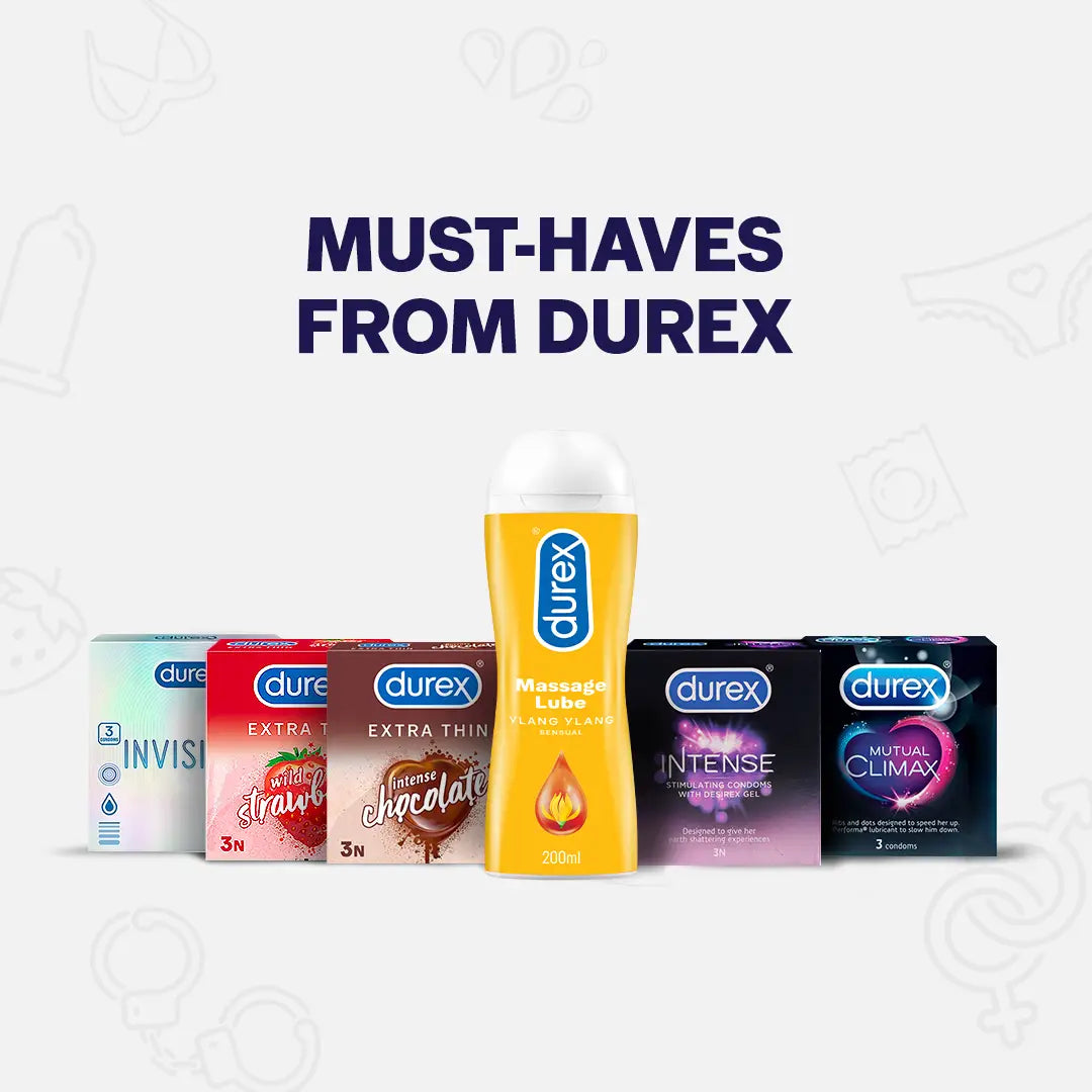 Buy Durex Pleasure Packs - 10 Count (Pack of 4, Extra Thin, Extra Time,  Extra Dots, Extra Ribbed) & Durex Play Vibrations Ring Online at Low Prices  in India - Amazon.in
